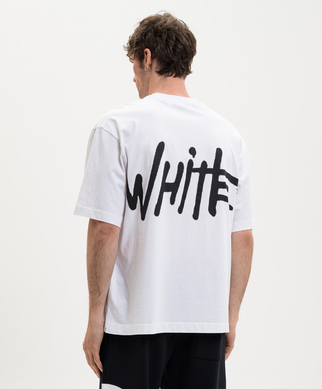 Off-White Белая футболка с принтом логотипа Spray 44MAA120S26J00L изображение 4