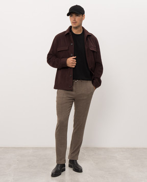 Bertolo Cashmere Чорна футболка з бавовни 90220400205658