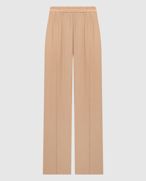 Fabiana Filippi Коричневі штани із шовком з ланцюжком моніль PAD276F336M187