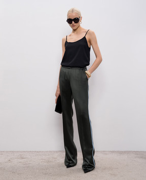 Tom Ford Зеленые спортивные штаны из шелка с лампасами PAW678FAX1669