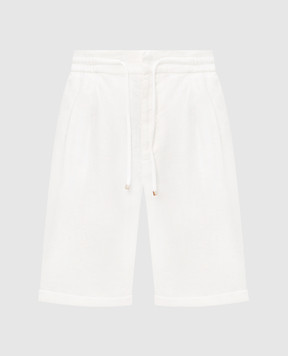 Brunello Cucinelli Шорты из льна цвета айвори M243DU0020
