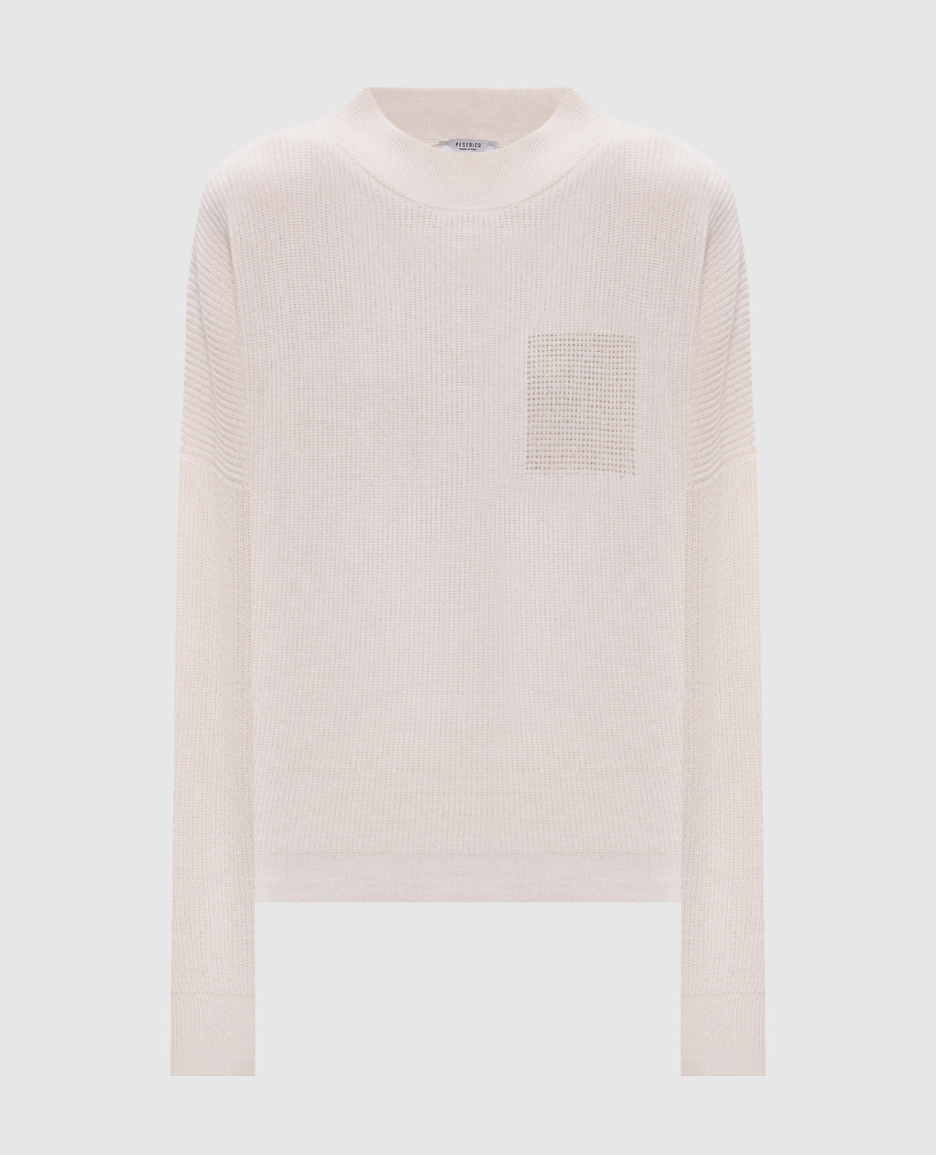 Бежевый джемпер из шерсти, шелка и кашемира