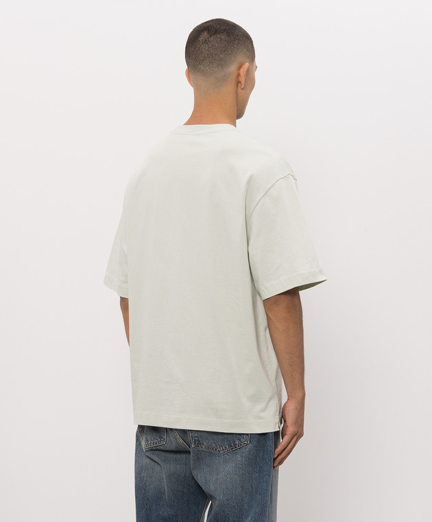 Off-White Зелена футболка з принтом логотипа 44MAA120S26J00H зображення 4