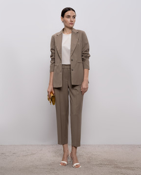 Peserico Жакет цвета хаки из шерсти A0120202584