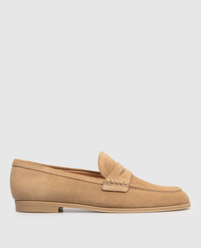 Gianvito Rossi Коричневі замшеві лофери GEORGE G2534651CUOCAMEL