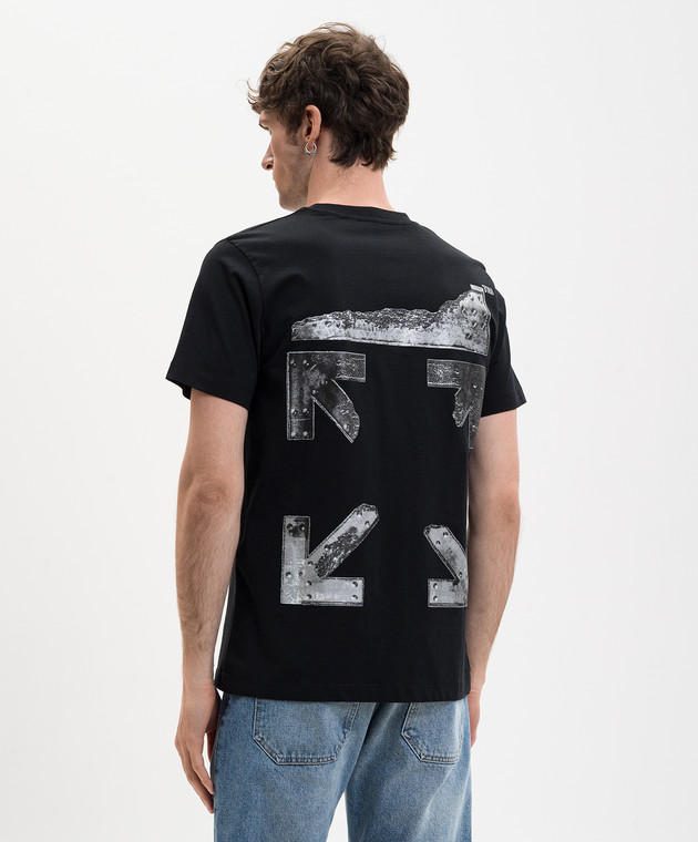 Off-White Чорна футболка з емблемою Metal Arrow 44MAA027S26J001 зображення 4