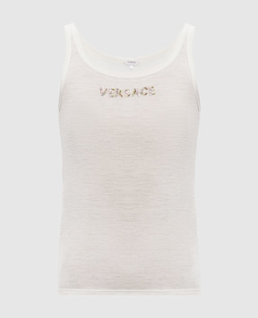 Versace Майка кольору айворі з вовни в рубчик 10259751A18694