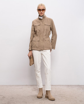 Herno Коричневая куртка из шерсти, шелка и льна с люрексом FI000012D33489