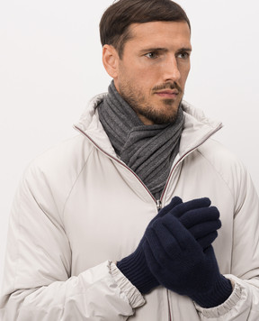 Brunello Cucinelli Рукавички синього кольору з кашеміру M2293118