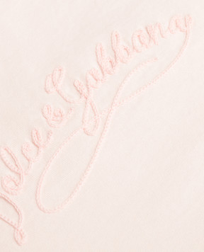 Dolce&Gabbana Дитяча рожева футболка з вишивкою логотипа L5JTNKG7PYF26