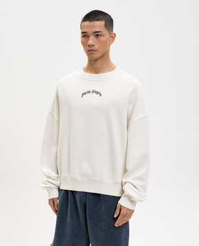 Palm Angels Світшот кольору айворі з принтом логотипа PMBA08JS26FLE004