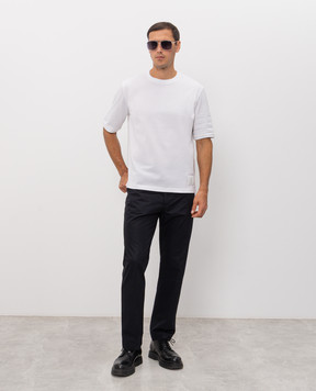 Thom Browne Футболка кольору айворі з нашивкою MJT581AJ0276