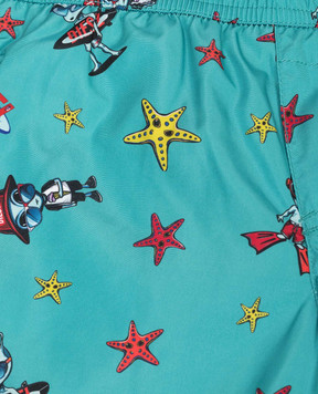 Diesel Дитячі зелені шорти для плавання Mialyb в принт K00780KXBTH