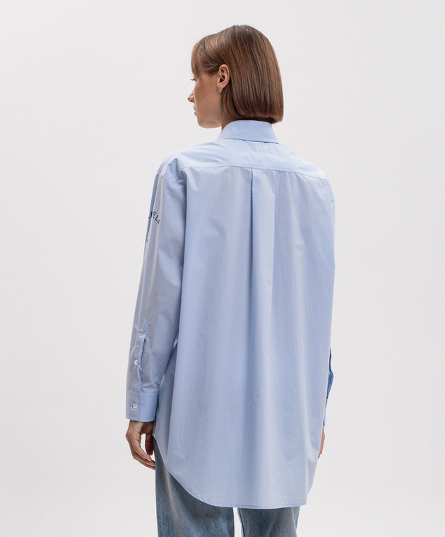 Maison Margiela MM6 Голубая рубашка с принтом логотипа S52DT0072M35256 изображение 4