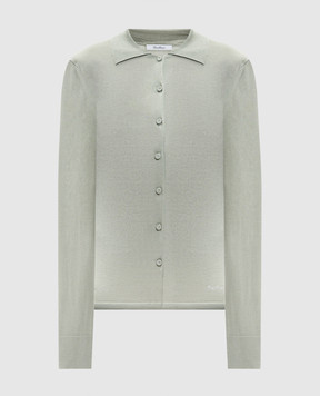 Max Mara Зеленый кардиган FLASH из шелка и кашемира MXPFLASH
