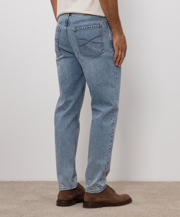 Brunello Cucinelli Голубые джинсы с эффектом потертости M241PO2090 изображение 4