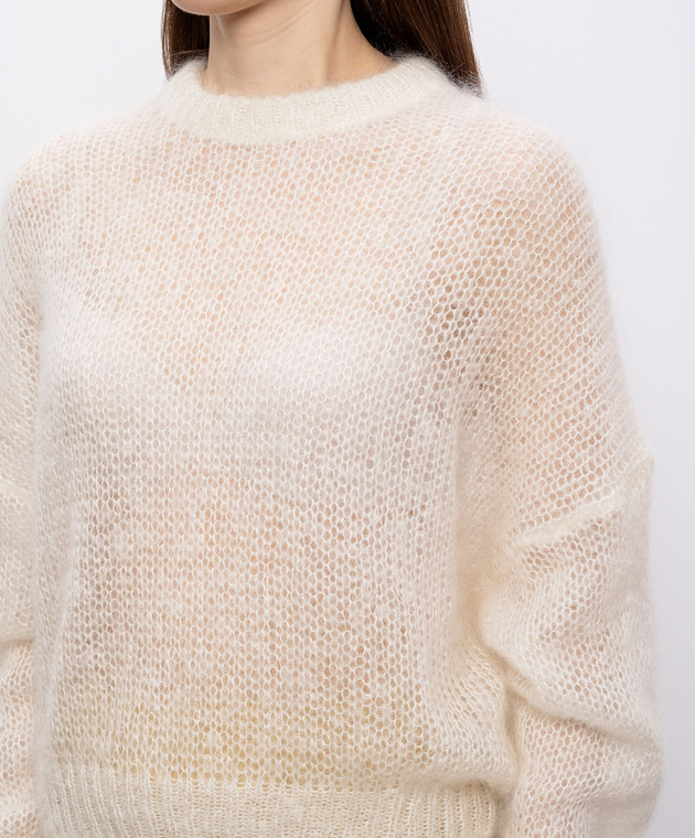 Brunello Cucinelli Свитер с мохером цвета айвори MLC349300P изображение 5