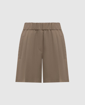 Brunello Cucinelli Коричневі шорти з льоном MH126P8955