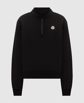 Moncler Черный свитшот с нашивкой логотипа L20918G00059899V4