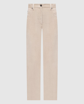 Brunello Cucinelli Бежевые вельветовые штаны MP180P9075
