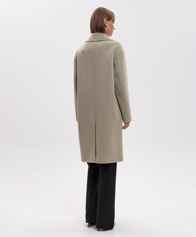Twinset Зеленое двубортное пальто с шерстью 262TP2011 изображение 4