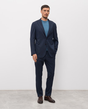 Enrico Mandelli Синий костюм из шерсти A9AL036012