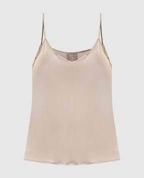 Marco Pescarolo Бежевая майка из шелка TPARTD5389