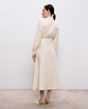 Woolrich Платье-рубашка цвета айвори с леном CFWWDR2019FRUT3043