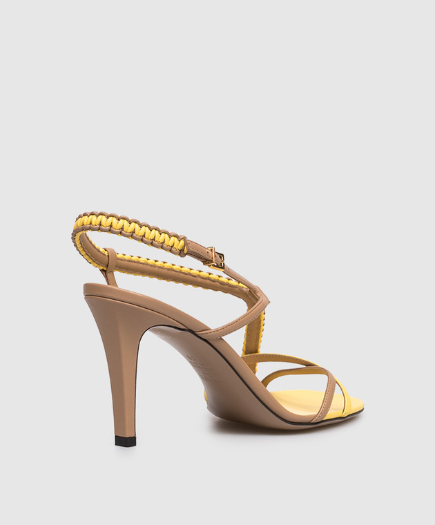 Fendi Коричневі шкіряні босоніжки Fold 8X8984AWL8 зображення 3