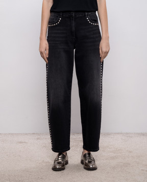 Twinset Черные джинсы с аппликацией 261AP2262
