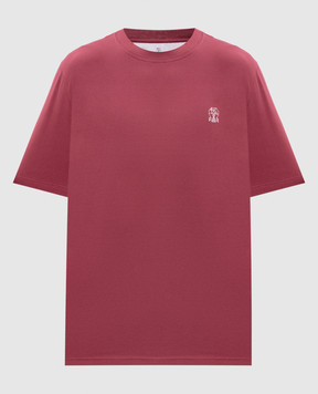 Brunello Cucinelli Червона футболка з принтом емблеми M0B138440