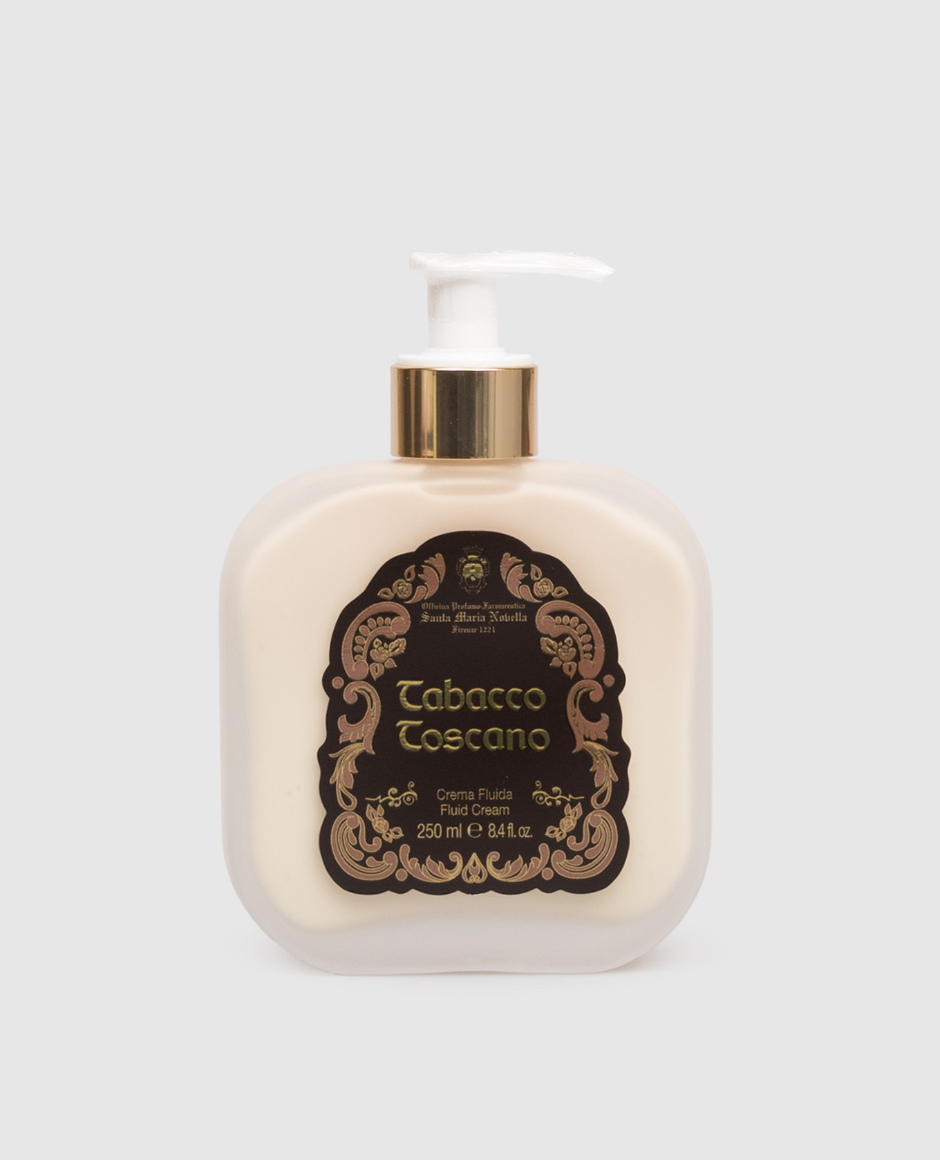 Крем-флюид для тела Tabacco Toscano в стеклянной емкости с дозатором 250 мл