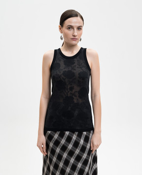 Y`S Yamamoto Чорна майка у візерунок YKK43036