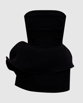 Magda Butrym Чорна сукня міні з фактурною баскою DRESS01160426