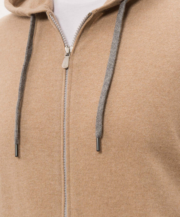 Brunello Cucinelli Бежева спортивна куртка з кашеміру M2223246G зображення 4