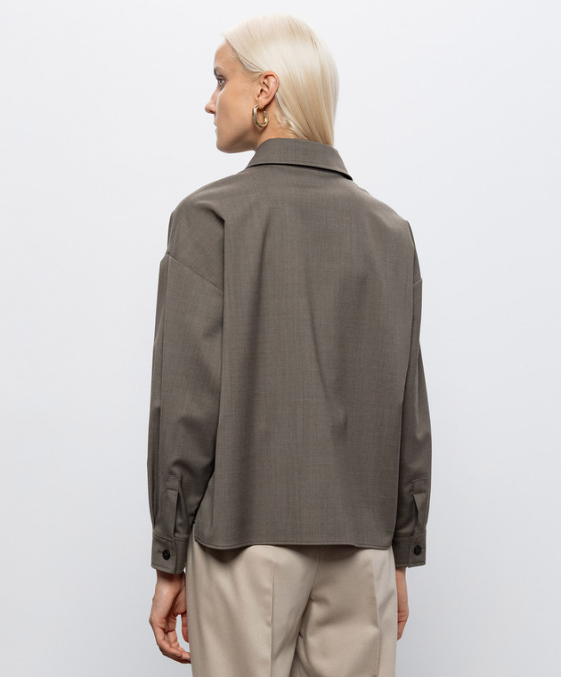 Max Mara Weekend Коричнева сорочка RADURA з вовною WKDRADURA зображення 4