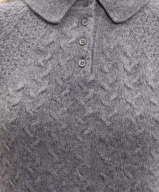 Ermanno Scervino Серое поло из кашемира D495L324KFX изображение 5