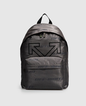 Off-White Серый рюкзак в логотипе шаблон OWMNB05F26FB01