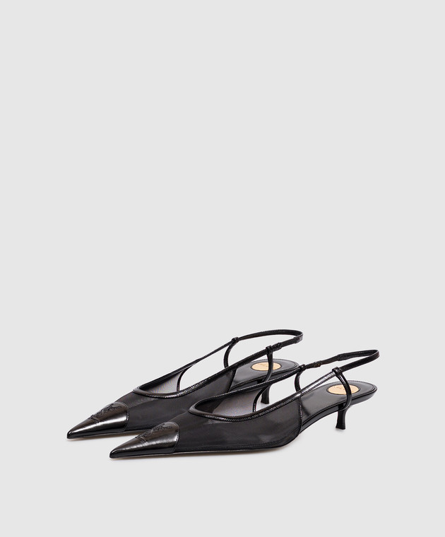 Saint Laurent Черные слингбеки RENÉE с монограммой A001G62WJAM изображение 2