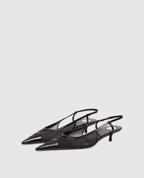 Saint Laurent Черные слингбеки RENÉE с монограммой A001G62WJAM