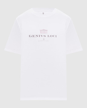 Brunello Cucinelli Белая футболка с принтом M0B138520