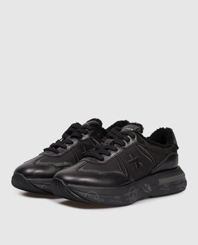 Premiata Черные комбинированные кроссовки CASSIE на меху CASSIE7065M