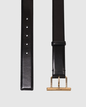 Alexander McQueen Чорний шкіряний ремінь T-bar 8044991BR0G