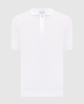 Pini Parma Белое поло с молнией POLRIBZIPBCO