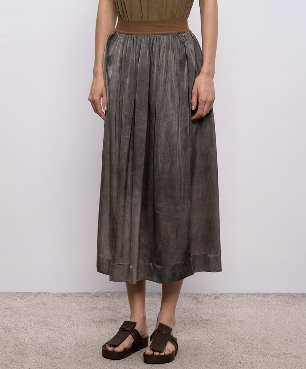 UMA WANG Сіра спідниця Gillian із шовку UW2003 зображення 4