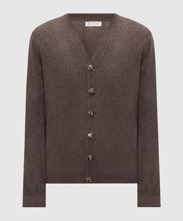 Brunello Cucinelli Коричневий кардиган з кашеміру M22203806