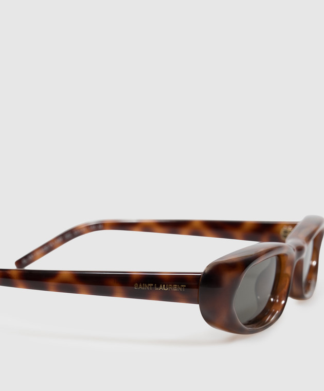 Saint Laurent Коричневые солнцезащитные очки 557 SHADE PLUMP A003CXY9958 изображение 4
