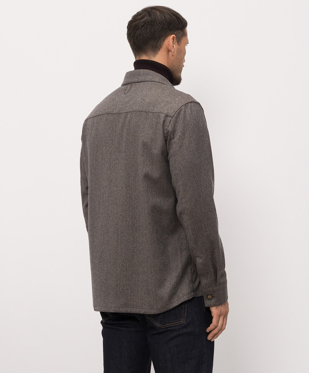 Canali Коричнева сорочка з вовни AR0347231019 зображення 4