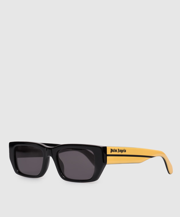 Palm Angels Черные очки с контрастным принтом логотипа PA1030180753 изображение 3