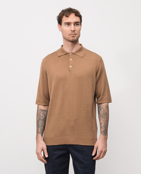 ISAIA Поло із шовку коричневого кольору MG8262Y0470